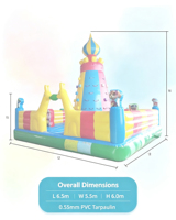 Château gonflable personnalisé en forme de girafe, château gonflable commercial, mur d'escalade, structure de jeux gonflable extérieure pour enfants à louer