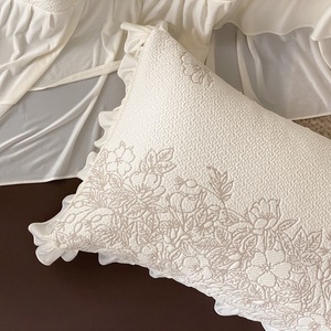 Juego de Falda de Cama Estilo Francés 150x200, Lujo Ligero, Color Sólido, Jacquard con Patrón de Cuentas de Hielo, Ropa de Cama de Verano - Product Image 4