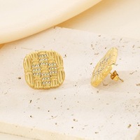 Parure de bijoux en acier inoxydable Kalen, style européen et américain, avec strass incrustés en forme d'étoile, boucles d'oreilles carrées et collier, ensemble deux pièces, vente en gros
