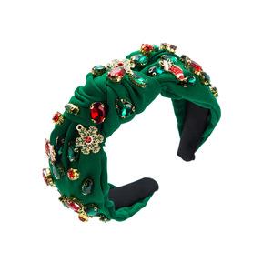 Diademas Hechas a Mano con Pedrería de Árbol de Navidad y Copos de Nieve para Mujer, Accesorios Festivos para el Cabello con Nudos para Fiestas - Product Image 4