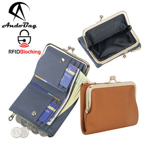 AndoBag Cartera Corta RFID para Mujer, Tarjetero Simple con Cierre de Beso, Monedero Casual de Moda para Uso Diario 2485 - Product Image 1