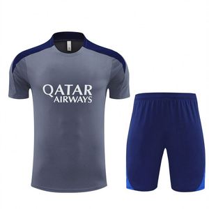Uniformes de Fútbol de Verano, Jersey de Manga Corta Estampado 25/26 París, Transpirable, Poliéster/Nailon, Secado Rápido, Cuello Redondo, Unisex, Deportivo - Product Image 1