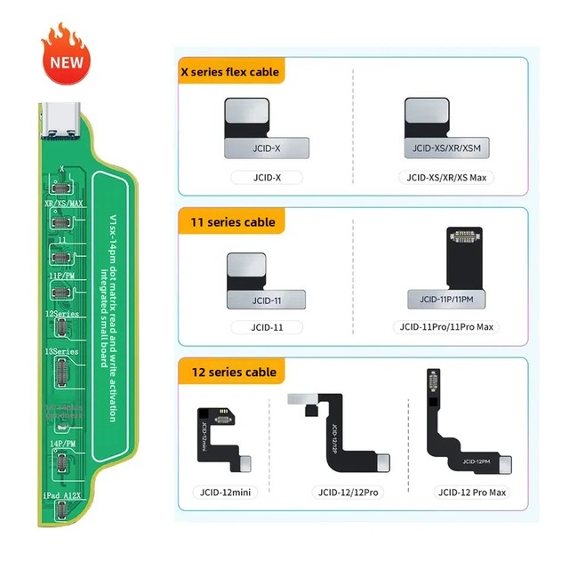 NEW JCID JC Tag Face ID Flex Cable for X/XR/XS MAX/11/12/PRO MAX/Mini Boxed Repair Read/Write Data