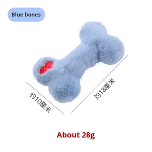 Jouet pour chien en peluche en forme d'os, résistant aux morsures et à l'usure, lavable, avec son amusant et longue durée de vie, jouet à mâcher couineur pour chiot - Product Image 6
