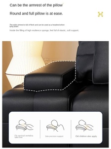 Sofá Cama Eléctrico Funcional de Cuero Lawrence, Estilo Minimalista Italiano <span class=keywords><strong>Bugo</strong></span>, con Parte Superior Telescópica Plegable, de Piel de Vaca, para Sala de Estar - Product Image 5