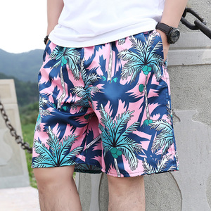Shorts de plage pour hommes grande taille, séchage rapide, amples, fins, cinq-quarts, sportifs, décontractés, à motif floral, avec cordon de serrage, en promotion - Product Image 1