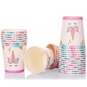 Suministros de fiesta de cumpleaños para niños, juego de platos de papel con tema de unicornio, juego de <span class=keywords><strong>vajilla</strong></span> desechable para fiesta de cumpleaños para niños - Product Image 4