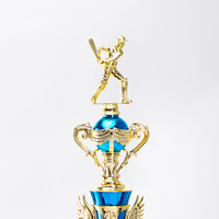Trofeo Personalizado con Base Negra y Adorno de Jugador de Cricket Impreso en UV, Excelente Acabado, Talla 22, Gran Venta
