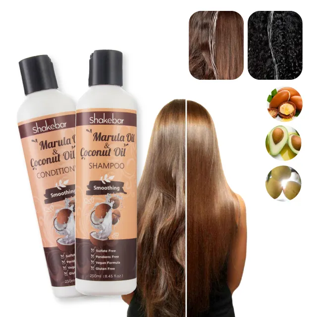 Shakebar shampoo sem enxofre, shampoo de côco e mármore com óleo nutritivo, aceitado, rótulo privado