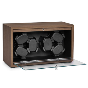 Expositor de Relojes Automático Mayorista con 6 Ranuras, Motor Súper Silencioso, Puerta de Cristal y Acabado en Madera de Nogal, con Iluminación LED - Product Image 6