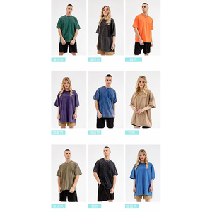 Camisetas de Algodón Lavadas con Ácido para Hombre, Camisetas Extra Grandes Desgastadas, Camisetas Vintage Personalizadas para Hombre - Product Image 1