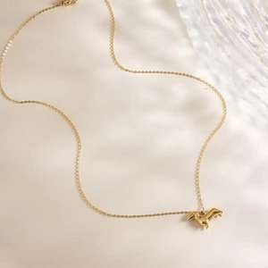 18K oro Acero inoxidable personalizado salchicha perro Collar para cadena de suéter de gama alta - Product Image 5