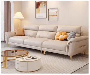Personalizable moderno simple sala de estar estilo sofá crema estilo pequeño apartamento fila recta hogar sofá
