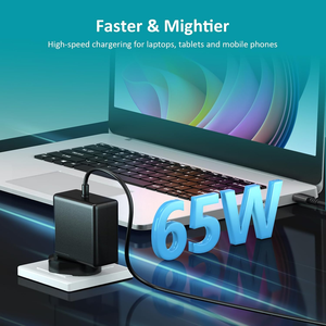 Caricabatterie per laptop USB C GaN da 65 W PD 3.0 Adattatore di alimentazione 5 V-20 V Ricarica rapida per MacBook Dell HP Lenovo <span class=keywords><strong>iPhone</strong></span> iPad - Product Image 4