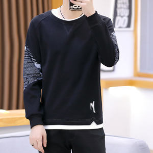 Pull-over homme tendance coréenne, t-shirt à manches longues décontracté, pull basique en velours chaud - Product Image 2