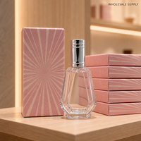 Flacon de parfum vide personnalisé en verre facetté avec bouchon argenté, flacon atomiseur rechargeable en gros avec boîte, logo personnalisé de luxe