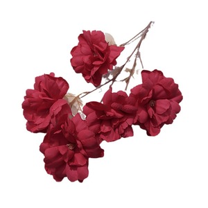 Fleurs artificielles Yixuan en soie, pivoines simulées à 5 têtes, pour arrangements décoratifs de mariage - Product Image 5