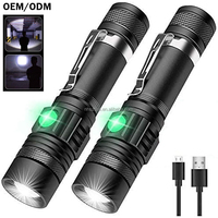 Mini Linterna de Bolsillo T6, Luz Pequeña Súper Brillante, Alta Potencia, Zoom, Recargable, Batería de Litio 18650 Extraíble, Linterna de Inundación