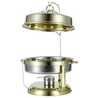 Vente en gros de chauffe-plats de 9,0 L ensemble de buffet de chauffe-plats en métal de style indien avec cuisinière