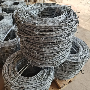 Rouleau de fil barbelé à double torsion galvanisé, anti-rouille, pour clôture de sécurité des fermes, ranchs et bétail - Product Image 1