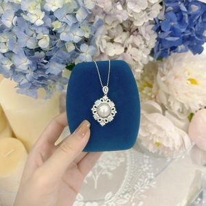 Collier en argent pur S925 Reine des neiges blanche australienne avec pendentif perle blanche unique et chaîne de clavicule couronne entièrement sertie de diamants - Product Image 5