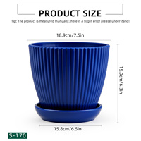 Pot de fleurs circulaire moderne en plastique PP avec trous de drainage, durable, capacité de 2,89 L, modèle S-190, pour jardinage intérieur, usage domestique, arrosage
