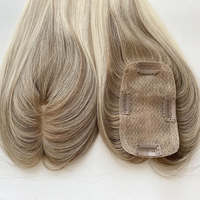 Topper de cheveux humains blonds lisses de qualité supérieure, 4 clips sécurisés, postiche à effet cuir chevelu naturel, cheveux humains véritables pour femmes souffrant de perte de cheveux, vente en gros