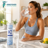 Comprimés d'eau hydrogénée H2 KingFisher Private Label, complément minéral pour l'hydratation quotidienne, l'énergie, le bien-être cognitif