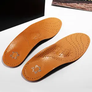 Orthopedic Foot Care Insole Leather Latex Antibacterial Active Carbon Orthotic Arch Support Instep Flat Foot Shoes Insoles