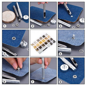 Vente chaude placage sans plomb bouton groupe attache à pression Rivet tête <span class=keywords><strong>de</strong></span> <span class=keywords><strong>moine</strong></span> trou d'air avec outil d'installation 364 ensembles en boîte - Product Image 5