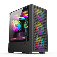 Gabinete de PC para Juegos WANMISLE 2026 Popular de Media Torre MicroATX, Aleación de Aluminio, con Ventana Lateral, Blanco/Negro, Compatible con ITX
