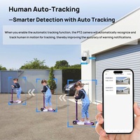 Cámara IP PTZ POE 4K 3-7MP para Exteriores, con Zoom Óptico de 18x, Motorizada, con Seguimiento Automático de Personas y Detección Humana