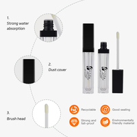 Conteneurs de luxe pour rouge à lèvres transparents en gros, emballages mats, tubes de rouge à lèvres, tubes de gloss cosmétique avec logo noir