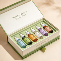 Boîte en carton kraft imprimée avec logo personnalisé, vide, pour emballage de flacons de parfum ou d'huiles essentielles