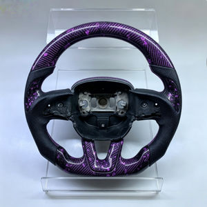 Volant personnalisé en fibre de carbone forgée pour Dodge SRT <span class=keywords><strong>RT</strong></span> Charger <span class=keywords><strong>Challenger</strong></span> Hellcat Durange 392 Scat Pack en cuir noir - Product Image 1