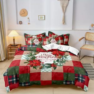 Ensemble de housse de <span class=keywords><strong>couette</strong></span> moderne en 3D imprimé avec motif de bonhomme de neige et de <span class=keywords><strong>cerf</strong></span> de Noël, 3 pièces avec taies d'oreiller, toutes tailles, ensemble de literie à prix avantageux - Product Image 1