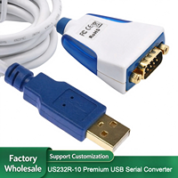 Câble convertisseur USB vers RS232 US232R-10-BULK/US232R-500-BULK, puce FTDI FT232R, adaptateur mâle DB9 avec LED d'état TXD RXD