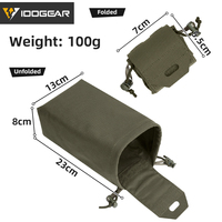 IDOGEAR Pochette Tactique MOLLE Noire Pliable pour Chasse, Sac de Récupération de Chargeurs Mini, Pochette de Décharge