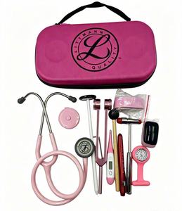 Stéthoscope cardiologique noir, kit d'outils de diagnostic avec étui de transport pour une utilisation à domicile et en clinique - Product Image 4