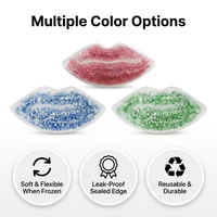 Compresse réutilisable scintillante en forme de lèvres pour soin après injection de comblement, compresse chaude ou froide pour spa facial, beauté, logo personnalisé