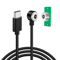 12V 3A tipo C a macho conector magnético de ángulo recto redondo Cable de carga rápida con PCB