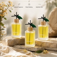 Nouvel ensemble diffuseur de parfum pour voiture, bouteille en verre, bâtonnets en rotin, désodorisant longue durée, prix usine, étiquette personnalisée
