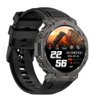 HT52 Herren Outdoor Smartwatch 1,56 Zoll IPS-Bildschirm 1000mAh Kompass Taschenlampe BT-Anruf IP68 Wasserdicht Gesundheits-Tracker OEM ODM Uhr