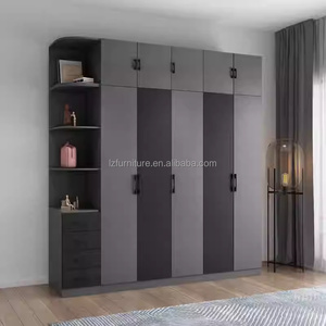 Ensembles complets de meubles de chambre en bois à prix de gros d'usine avec lit, tables de chevet, armoire et coiffeuse pour appartements studio - Product Image 2