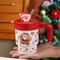 2026 Tasse de Noël Mignonne et Créative en Céramique, Tasse à Paille de Noël à Motifs de Dessins Animés, Mug Souvenir, Tasse à Café pour Couple, Produit Transfrontalier à Succès