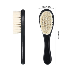 Spazzola Professionale per Barba e Capelli da Uomo, Strumento per la Pulizia del Viso e del <span class=keywords><strong>Collo</strong></span>, con Setole Morbide in Lana e Manico in Legno, per Barbiere e Uso Commerciale - Product Image 5