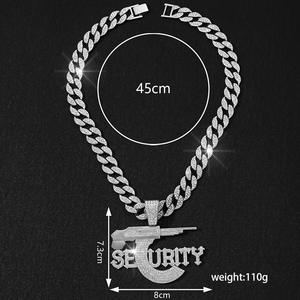 NL2268 Sécurité Européenne Américaine Lettre de Sécurité Pendentif Fusil de <span class=keywords><strong>Sniper</strong></span> Collier de Sécurité Personnalisé Nouveau - Product Image 3