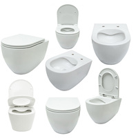 WC monobloc moderne en céramique mat ivoire pour seniors, ensemble de salle de bain d'hôtel, cuvette de toilette, sanitaires, siège en plastique