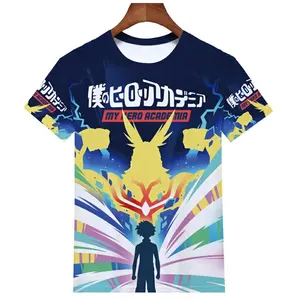 2รูปแบบ My Hero Academia การ์ตูน3D พิมพ์แขนสั้นลำลองยุโรปขนาดเสื้อยืด