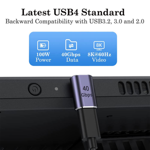 Adaptador de ángulo recto de 90 grados, USB C macho a USB C hembra para cubierta de vapor, interruptor, Notebook, PC, tableta, teléfono - Product Image 3